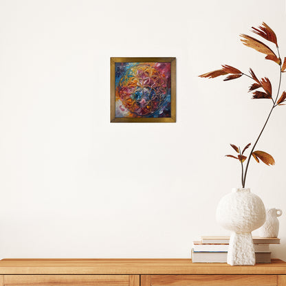 Sacred Geometry Flower of Life Kiln Fired Ceramic Tile Wall Art