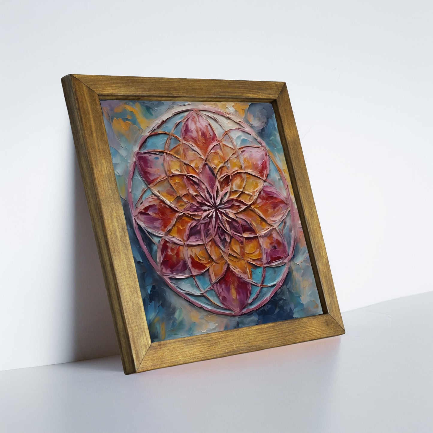 Radiant Mandala Kiln Fired Ceramic Tile Wall Art