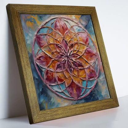 Radiant Mandala Kiln Fired Ceramic Tile Wall Art