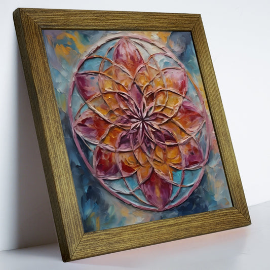 Radiant Mandala Kiln Fired Ceramic Tile Wall Art