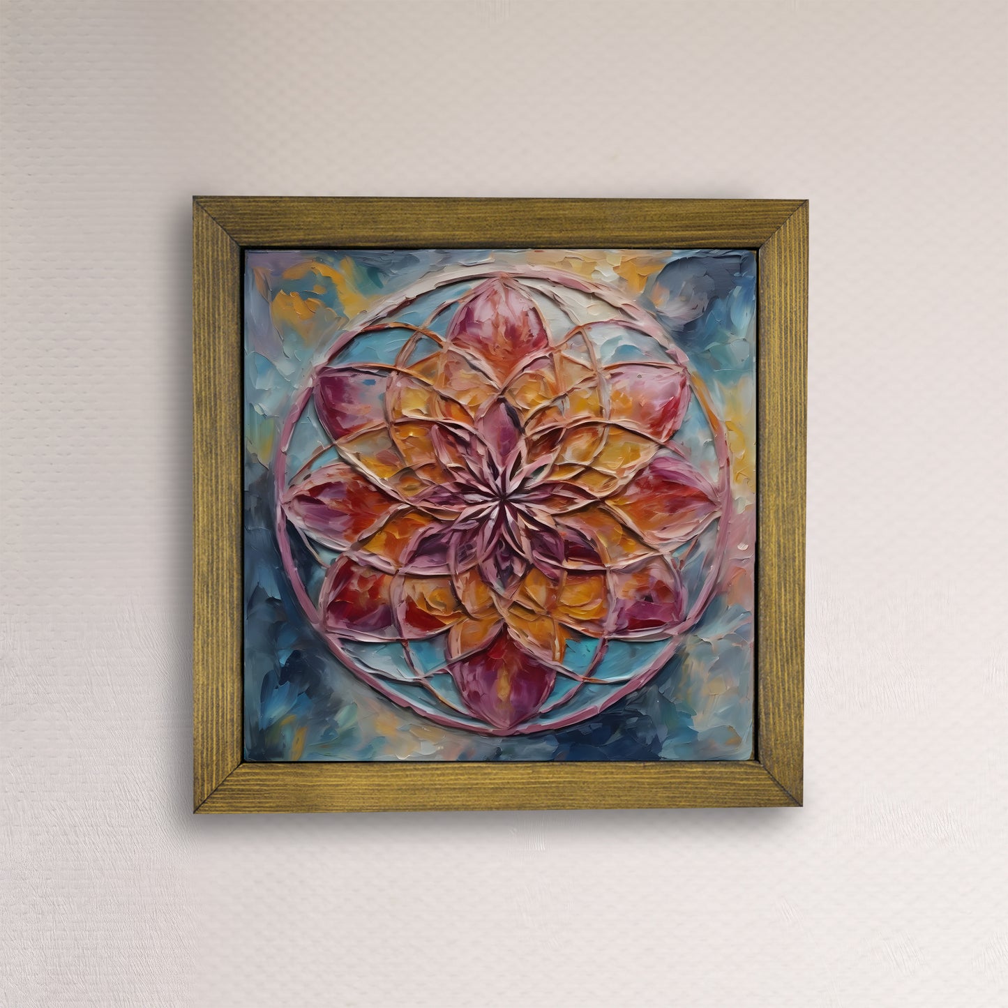 Radiant Mandala Kiln Fired Ceramic Tile Wall Art