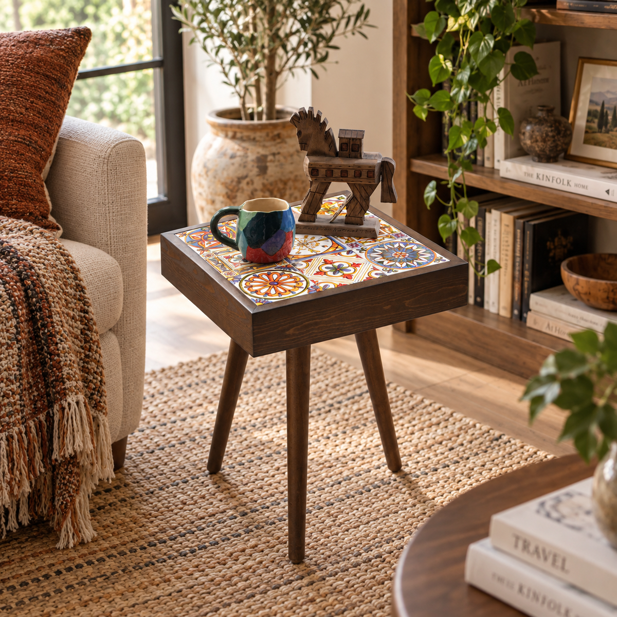 Floral Ceramic Tiles Coffee Table
