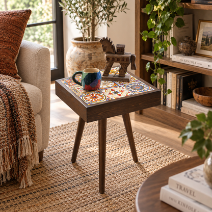 Floral Ceramic Tiles Coffee Table