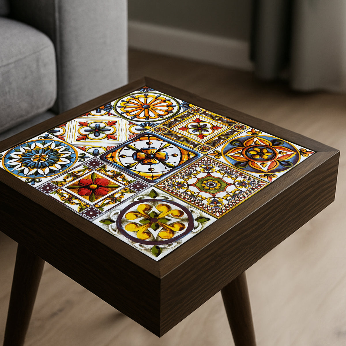 Floral Ceramic Tiles Coffee Table
