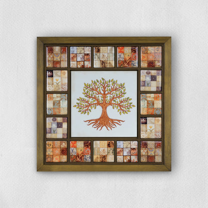 Rustic Tree of Life Anatolian Ceramic Tile Wall Art