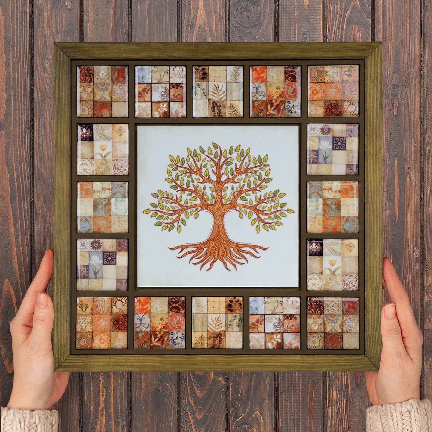 Rustic Tree of Life Anatolian Ceramic Tile Wall Art