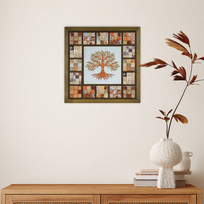Rustic Tree of Life Anatolian Ceramic Tile Wall Art