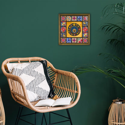 Evil Eye Medallion Kiln Fired Ceramic Tile Wall Art