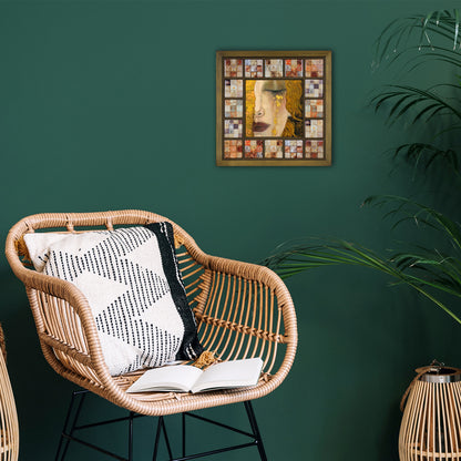 Klimt Style Golden Tears Kiln Fired Ceramic Tile Wall Art