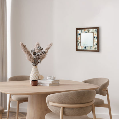 Pastel Leaves Square Mirror with table | Artistry Home