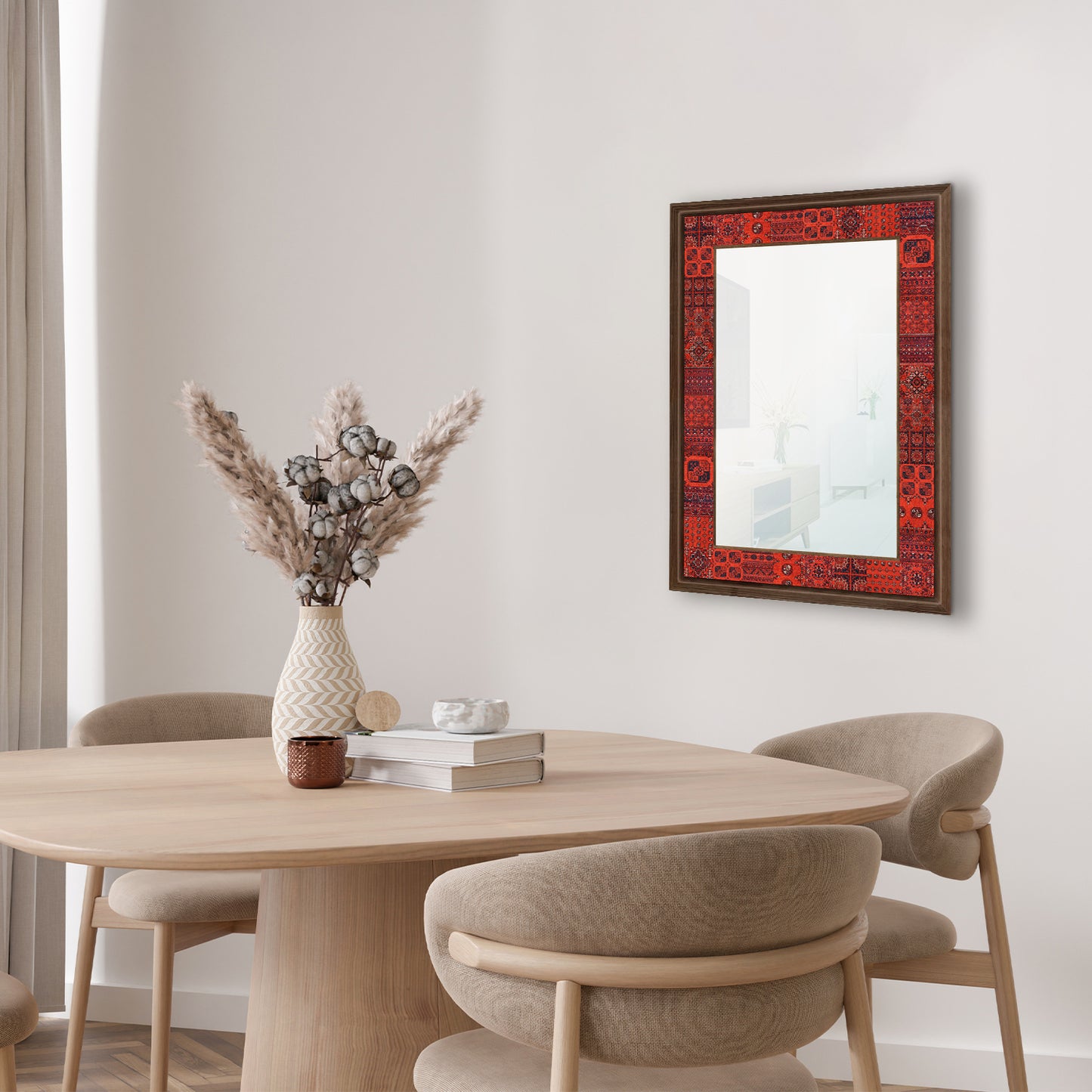 Afghan Red Mirror with table | Artistry Home