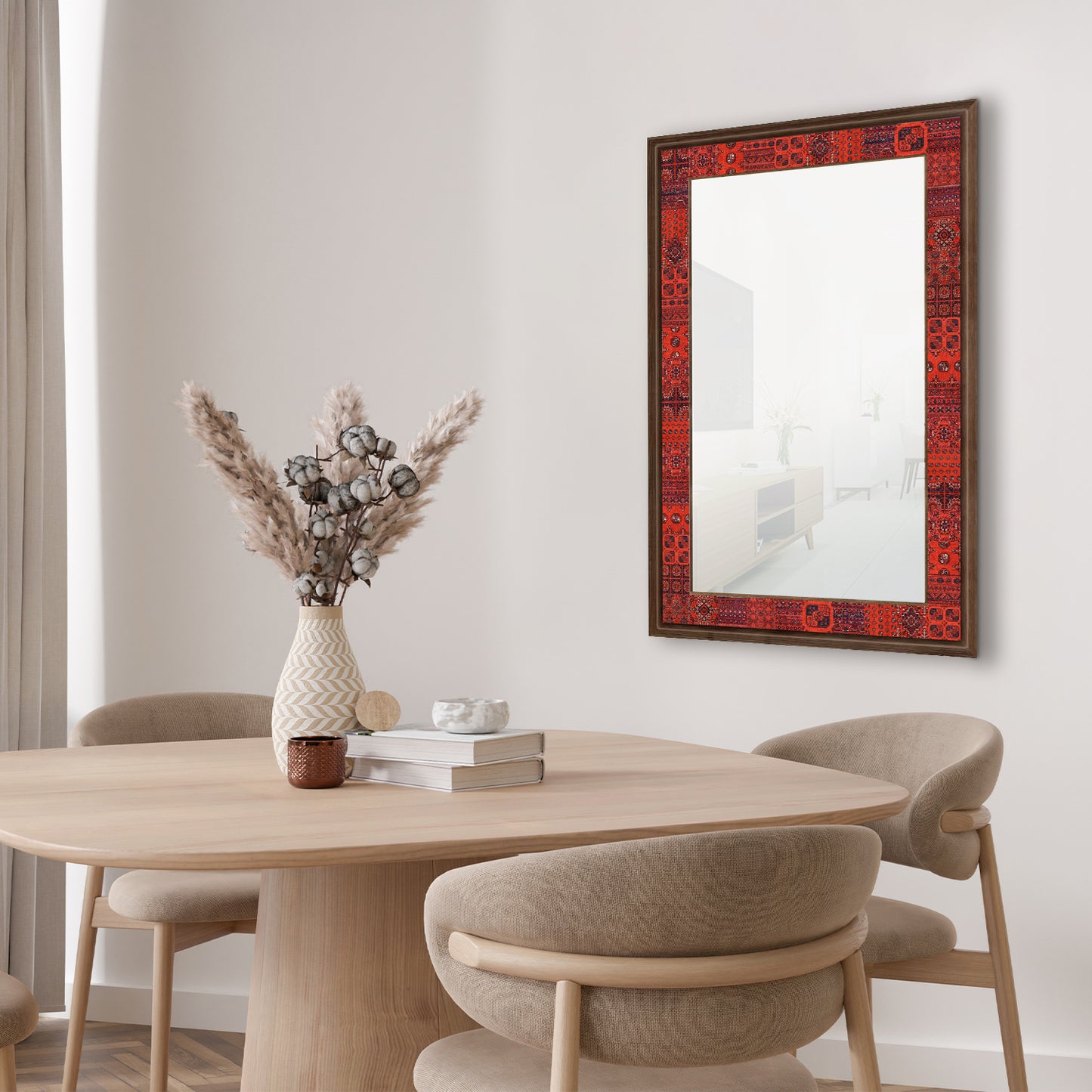 Afghan Red Mirror with table | Artistry Home