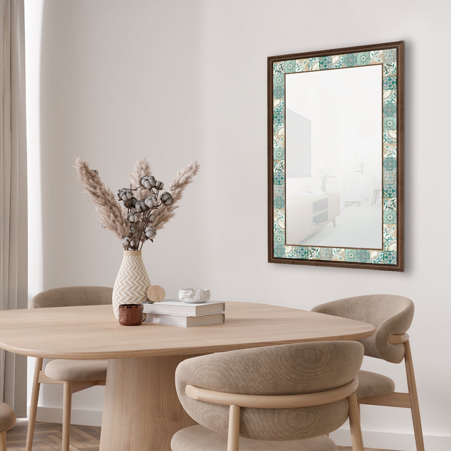 Green Tiles Mirror with table | Artistry Home