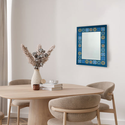 Sapphire Mosaic Handmade Anatolian Ceramic Tile Wall Mirror