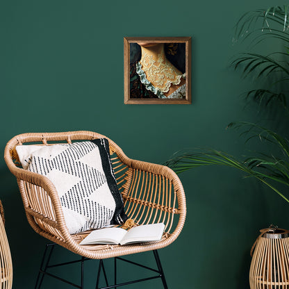 Victorian Era Lace Natural Stone Wall Art - Green Background | Artistry Home