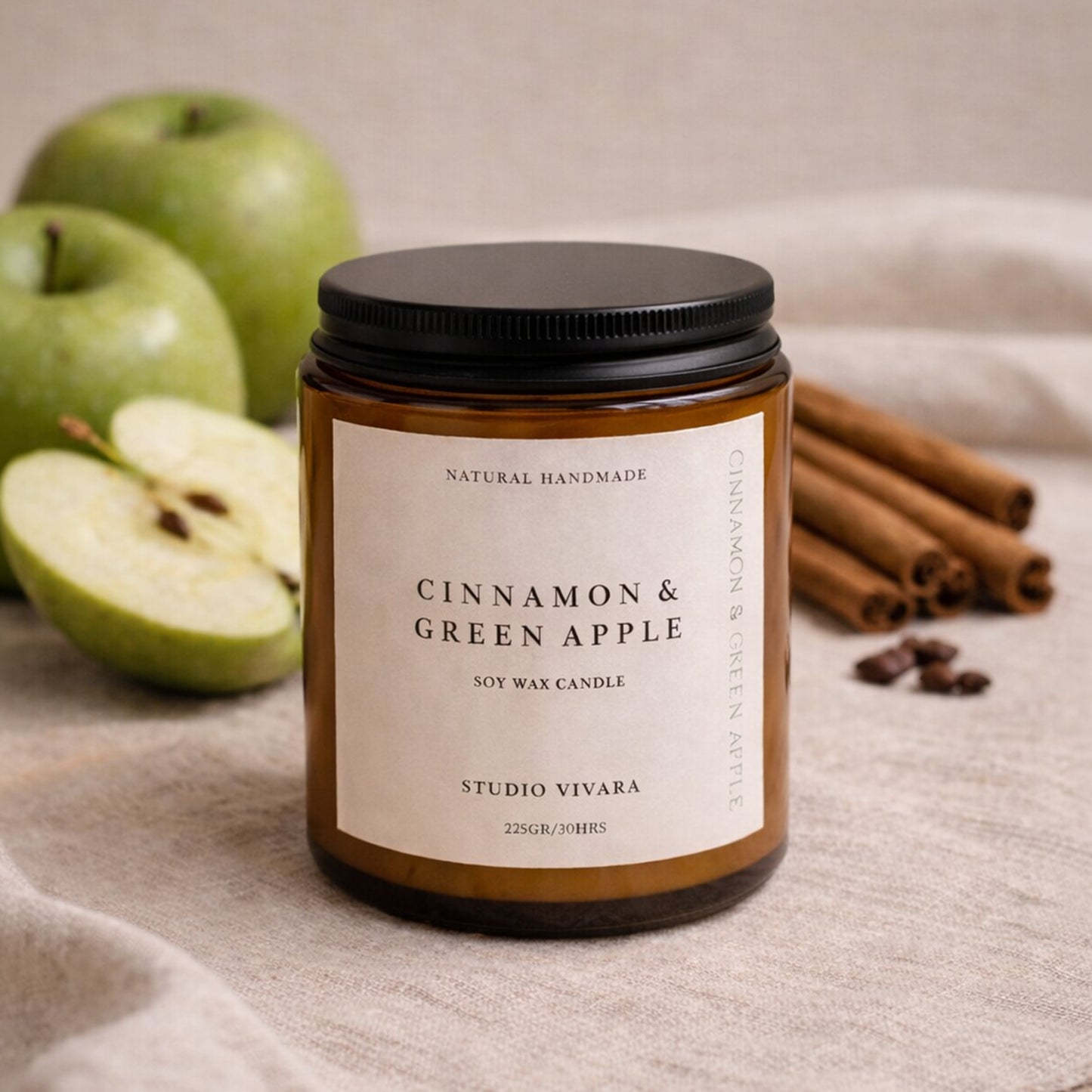 Cinnamon & Green Apple Soy Wax Candle
