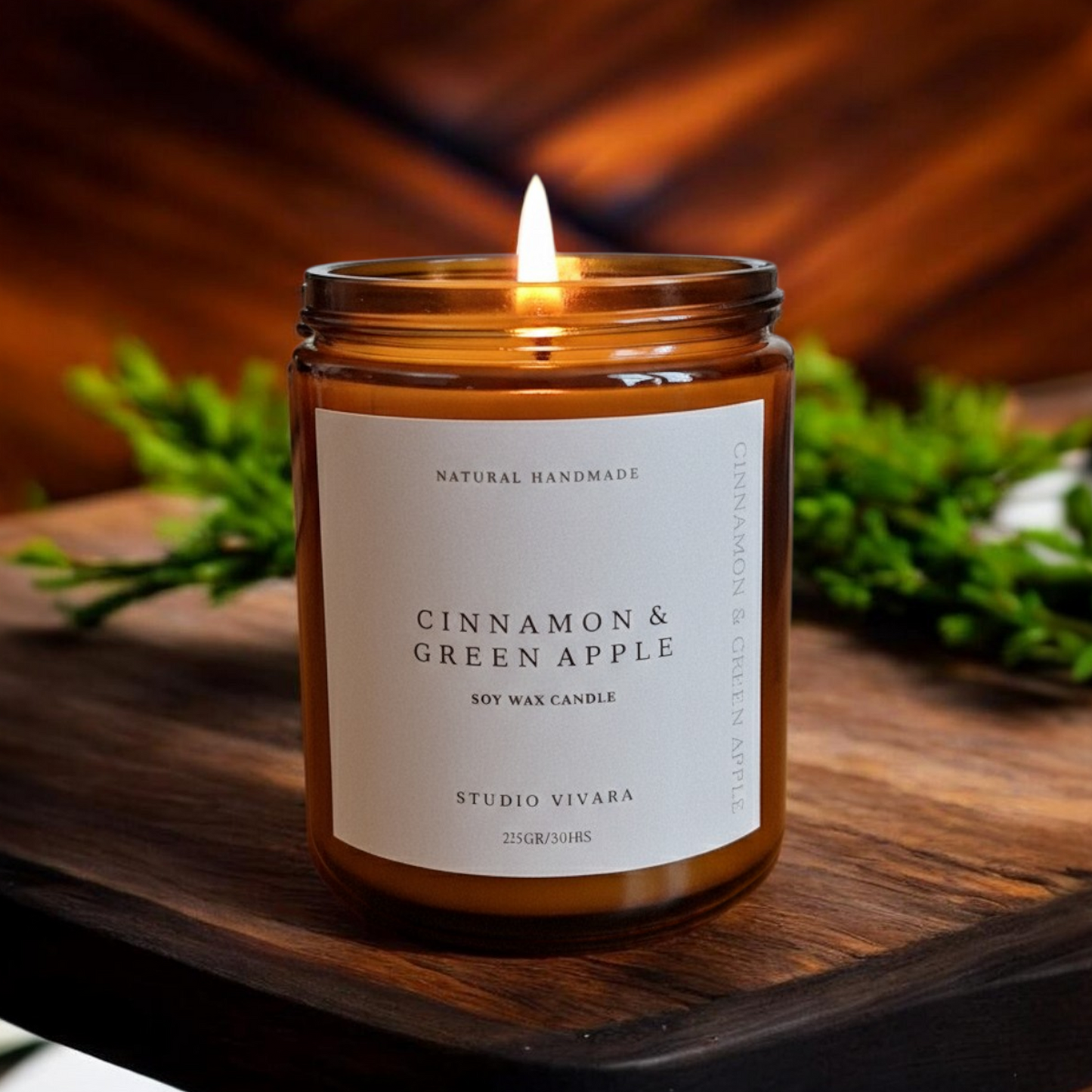 Cinnamon & Green Apple Soy Wax Candle