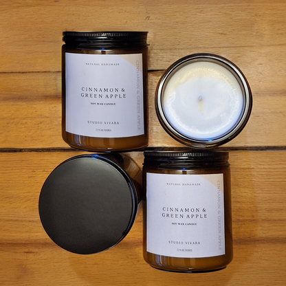 Cinnamon & Green Apple Soy Wax Candle
