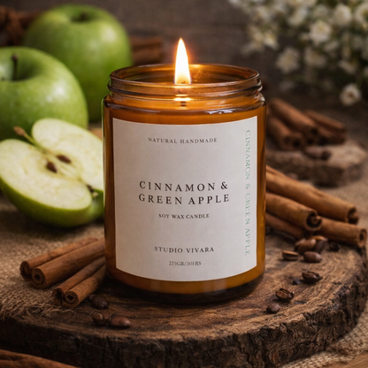 Cinnamon & Green Apple Soy Wax Candle