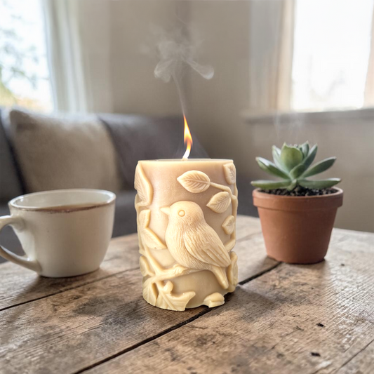 Bird Design Soy Wax Candle | Decorative Handmade Candle