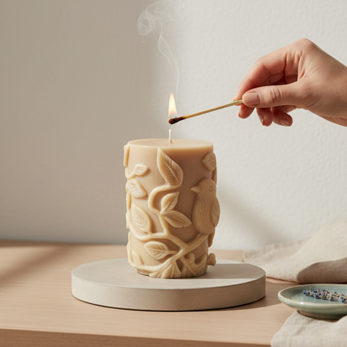 Bird Design Soy Wax Candle | Decorative Handmade Candle