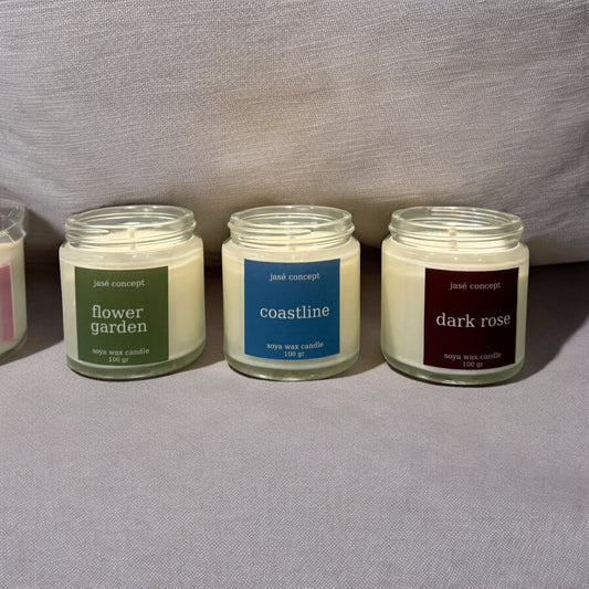 Golden Hour Floral & Fresh Soy Wax Candle Set - Rose, Jasmine, Berry