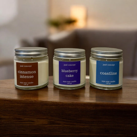 Secret Garden Soy Wax Candle Set - Blueberry, Cinnamon, Coastal