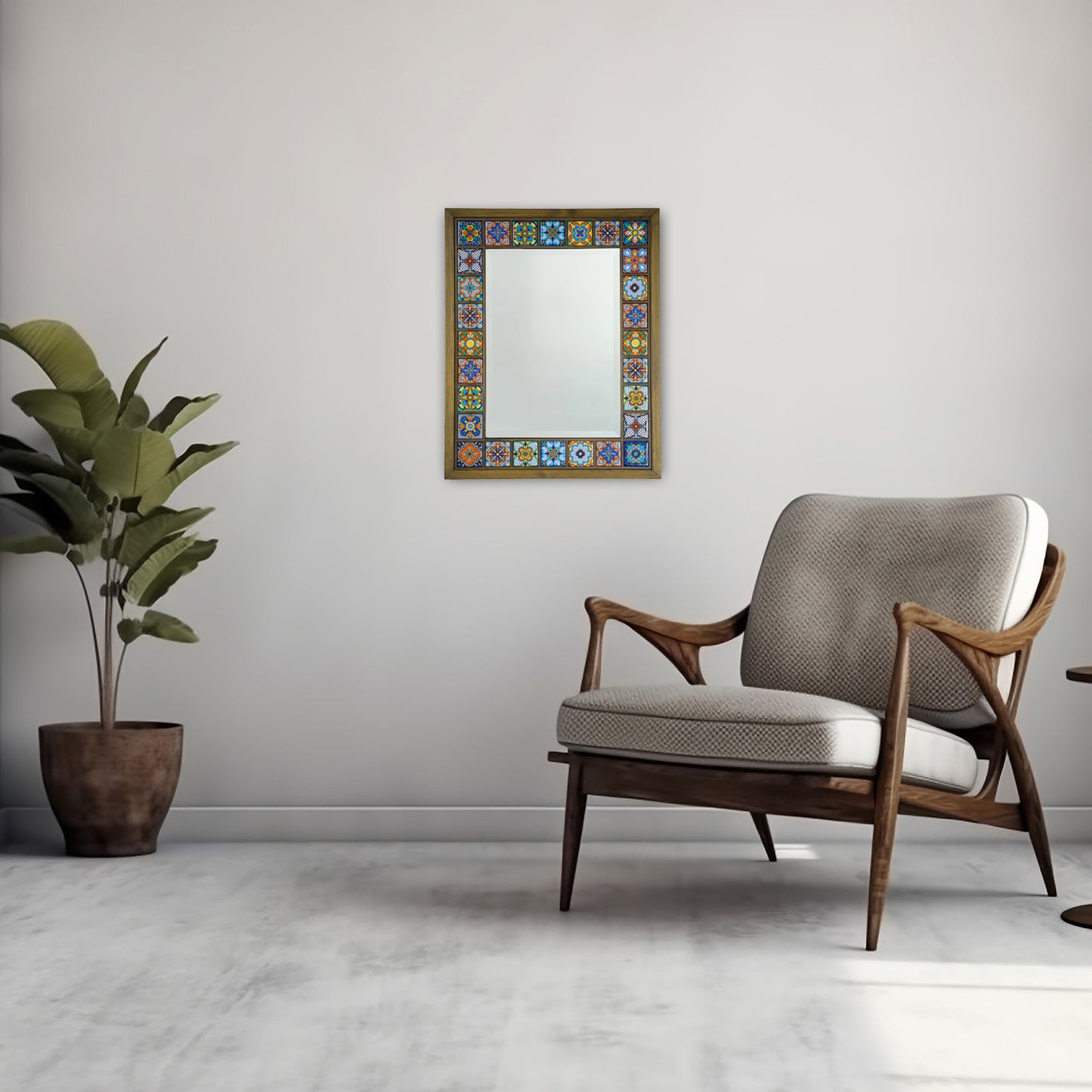 Sultan Edition Handmade Anatolian Ceramic Tile Wall Mirror