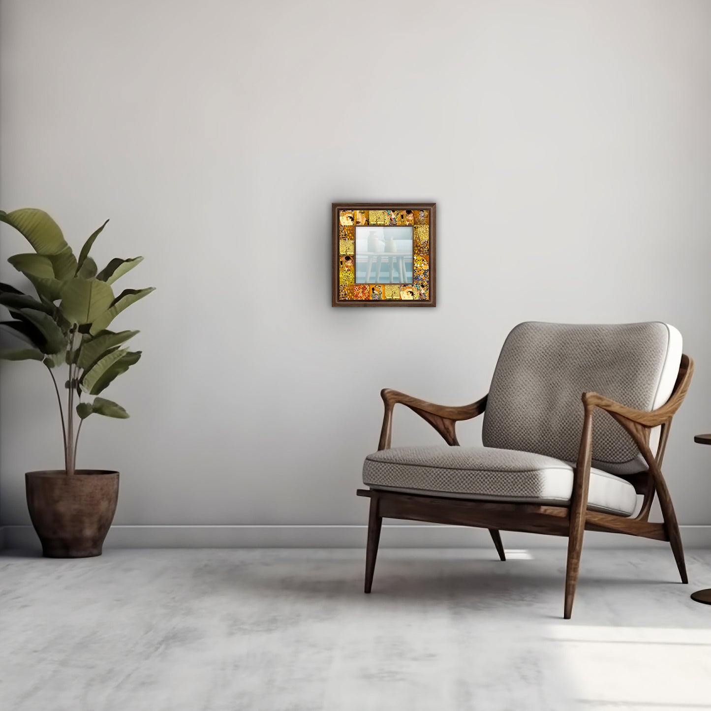 Gustav Klimt Masterpieces Square Mirror with armchair | Artistry Home