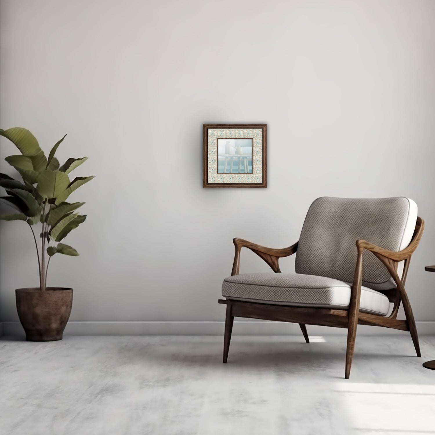 Mint Square Mirror with armchair | Artistry Home