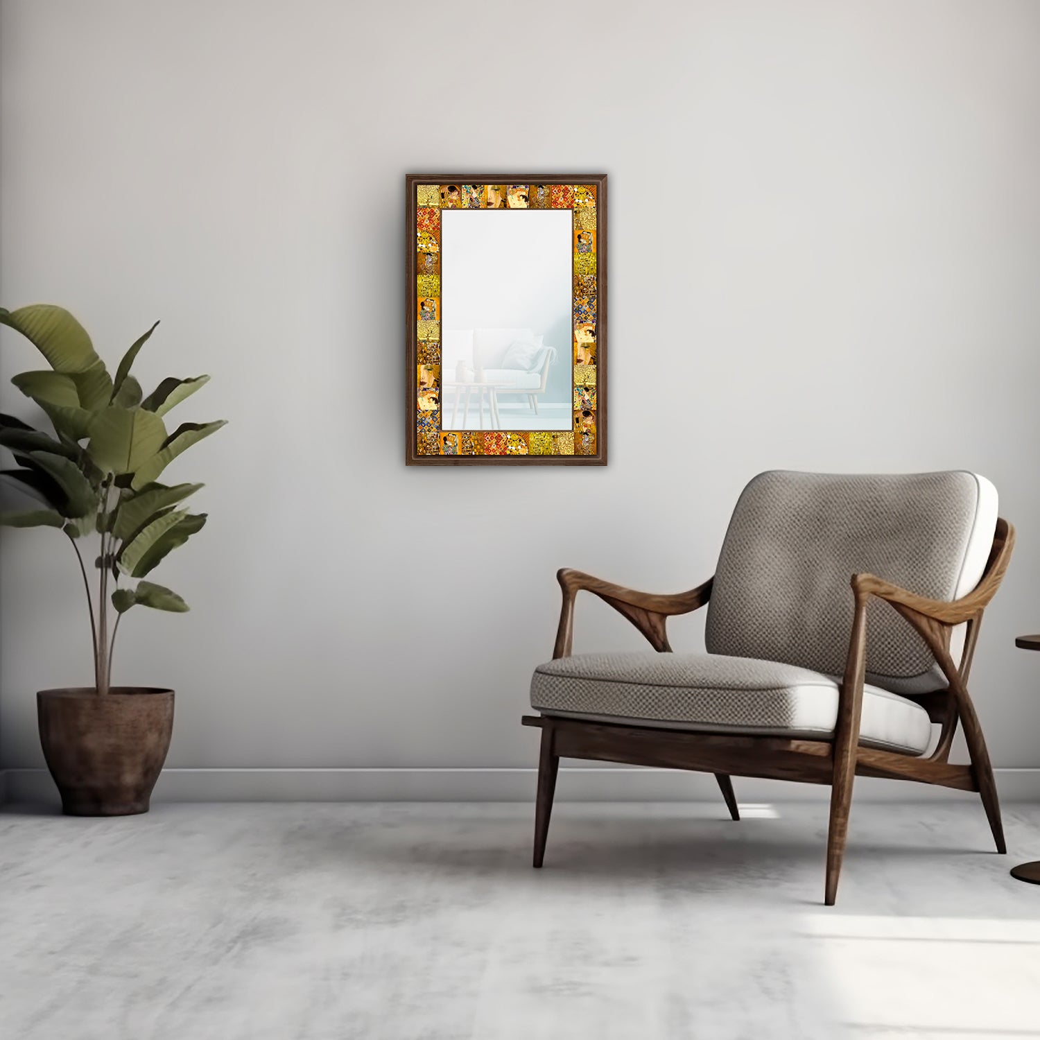 Gustav Klimt Masterpieces Mirror with armchair | Artistry Home