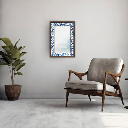 Turquoise Flowers Mirror with armchair | Artistry Home