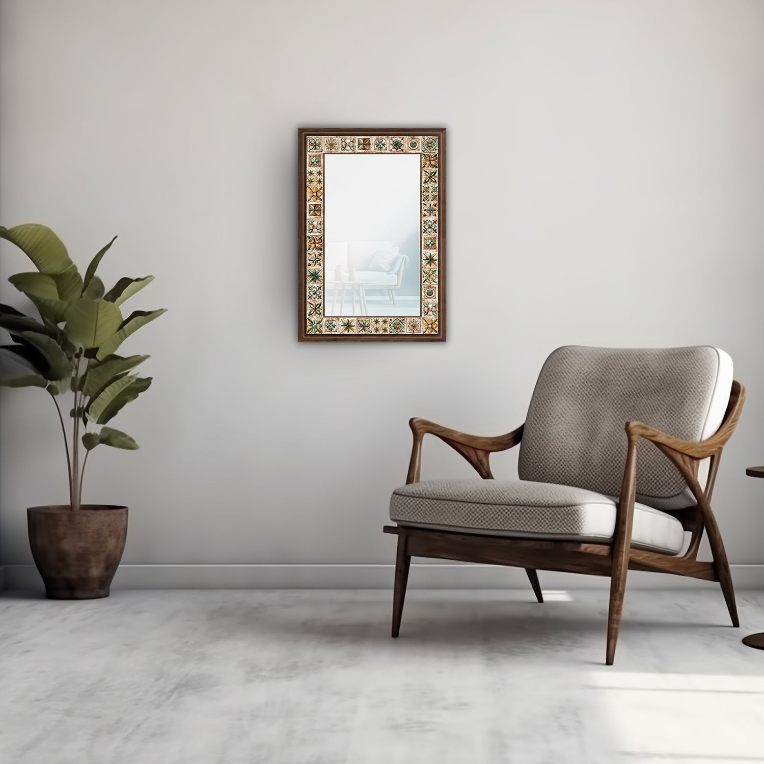 Mosaic I Mirror with armchair | Artistry Home