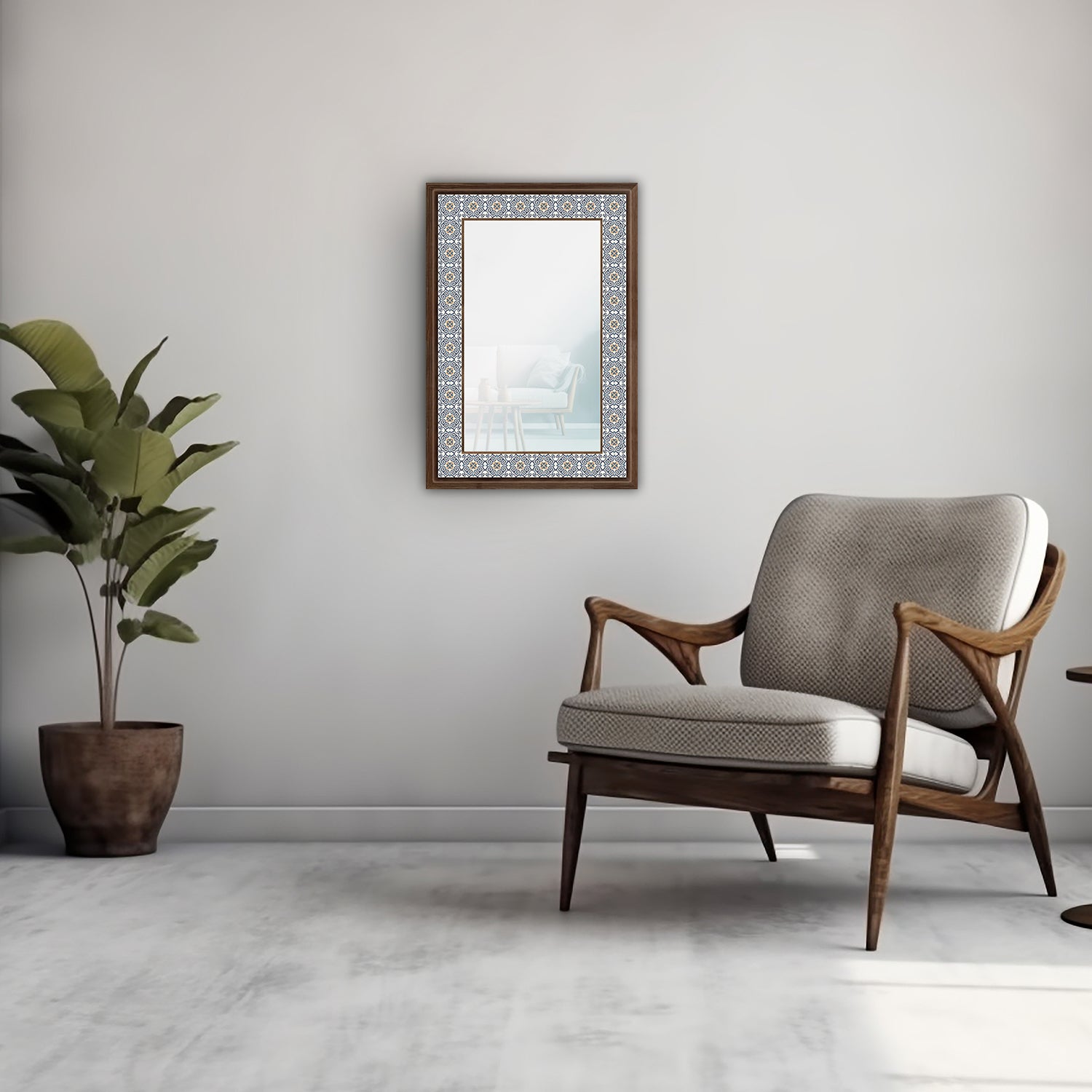 Marble Art Mirror with armchair | Artistry Home