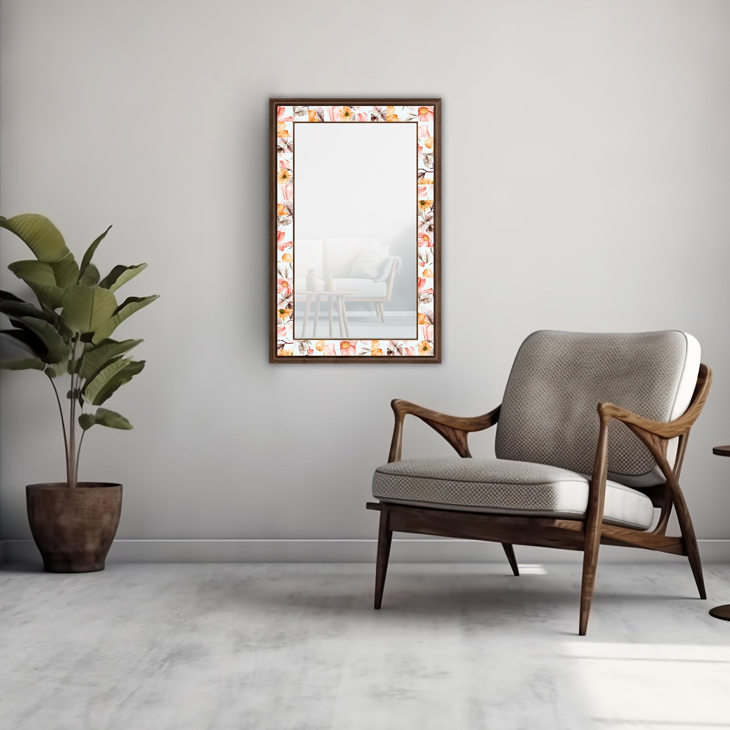 Floral Tempt Mirror with armchair | Artistry Home