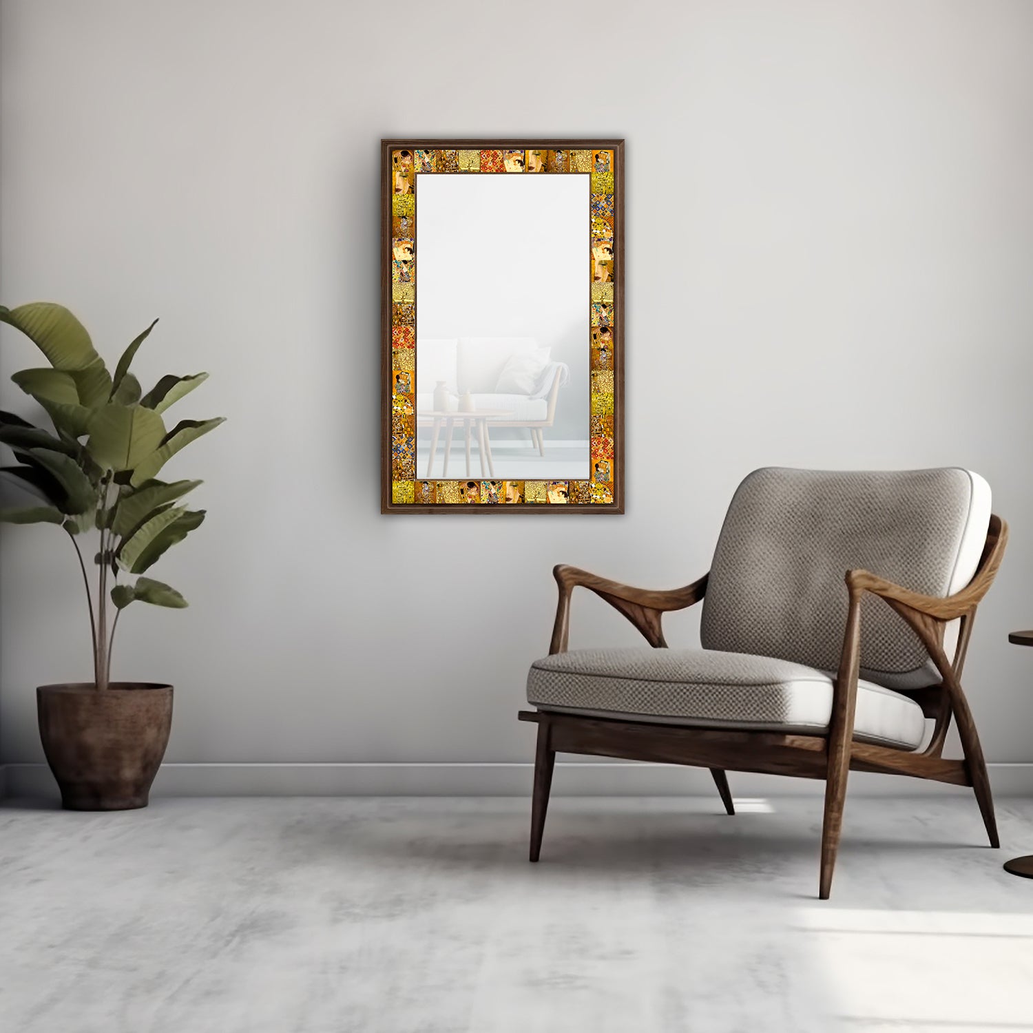 Gustav Klimt Masterpieces Mirror with armchair | Artistry Home