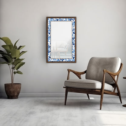 Turquoise Flowers Mirror with armchair | Artistry Home