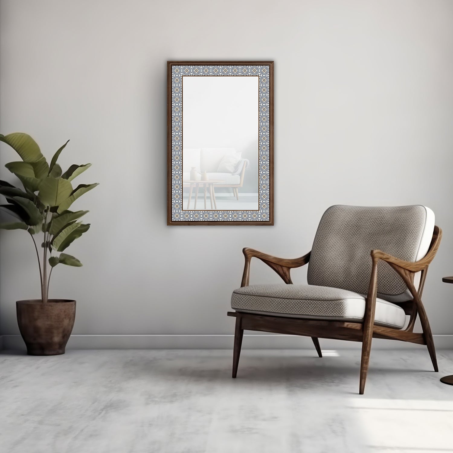 Marble Art Mirror with armchair | Artistry Home