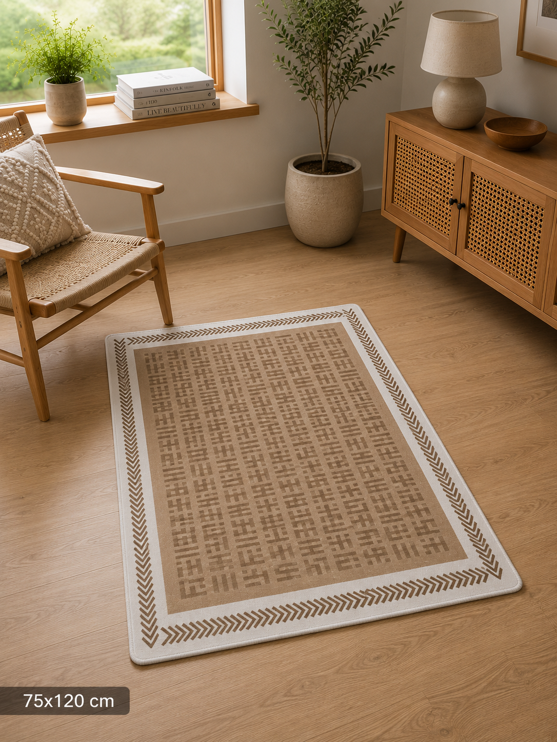 Arya Neo Brown & White Washable Recycled Cotton Rug