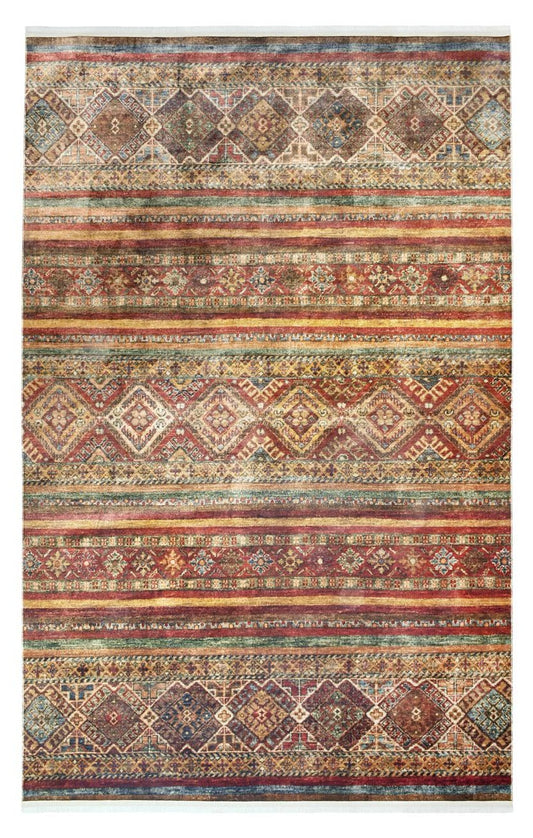 Antique Aurora Vintage Faded Multi Washable Non-Slip Rug