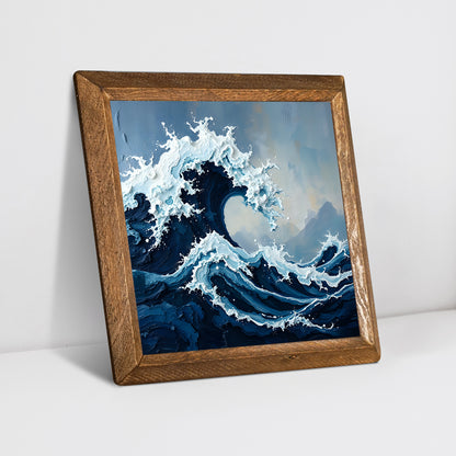 Waves Duo Wooden Natural Stone Wall Art - Diagonal Angle | Artistry Home
