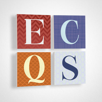 Lettered Natural Stone Coasters -  Initials E, C, Q, S | Artistry Home