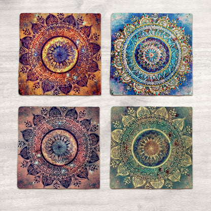 Set of 4 Cosmic Mandala Coaster