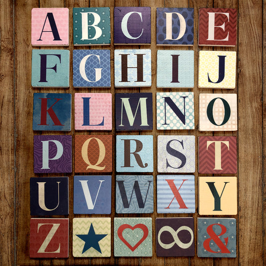 Lettered Natural Stone Coasters | Artistry Home