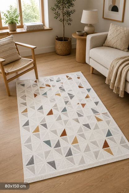 Cape Town Multicolour Geometric Triangle Area Rug