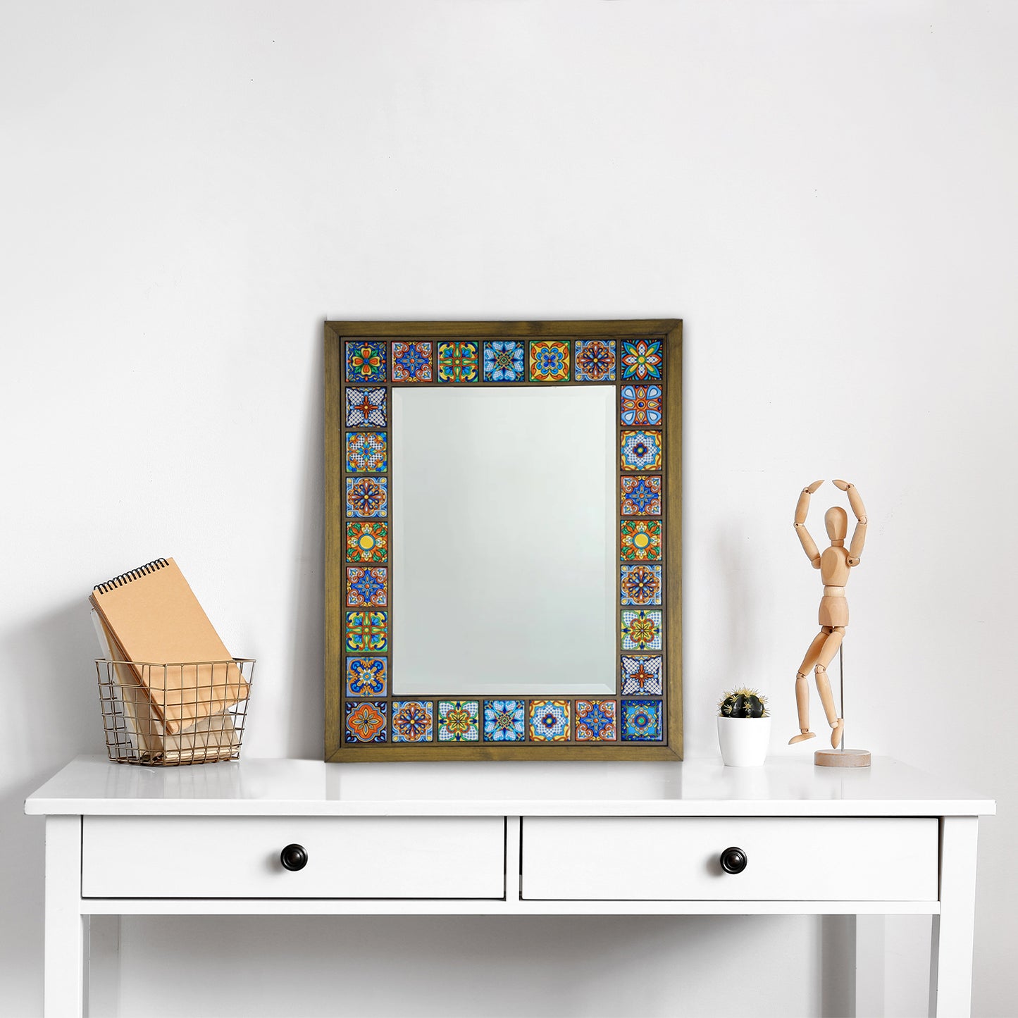 Sultan Edition Handmade Anatolian Ceramic Tile Wall Mirror