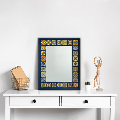Greek Blue Mosaic Mirror 41 × 51 cm