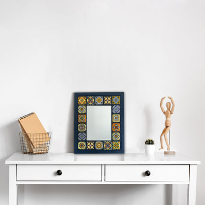 Azure Mosaic Mirror 30 × 35 cm