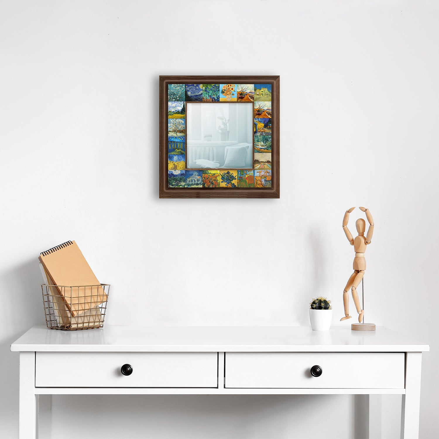 Van Gogh Masterpieces Square Mirror with dresser | Artistry Home
