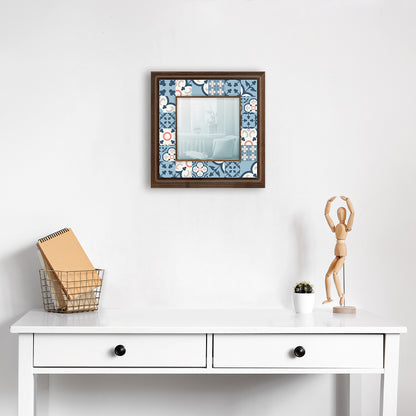 Blue Tiles Square Mirror with dresser | Artistry Home